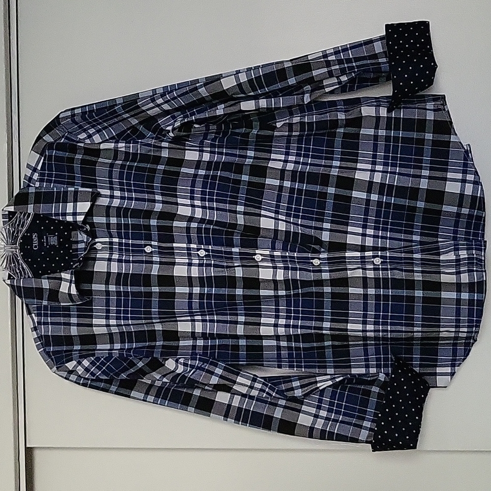 Ralph Lauren Chaps Blue Plaid Oxford. Size XL